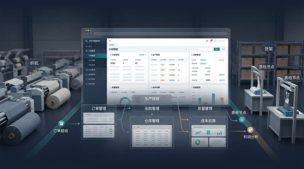 纺织 ERP 系统是管什么的？一篇看清订单、库存、质检和成本怎么串起来